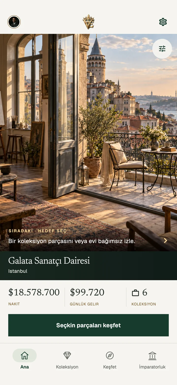 The same home screen in Turkish